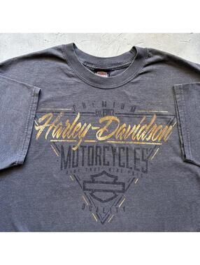 Vintage Y2K Grey Harley Davidson Grey Biker Chick Pinup Graphic T Shirt